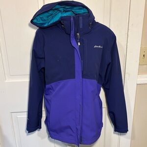 Eddie Bauer Purple Outdoor With Fleece Jacket Zip In